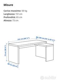Scrivania angolare nera