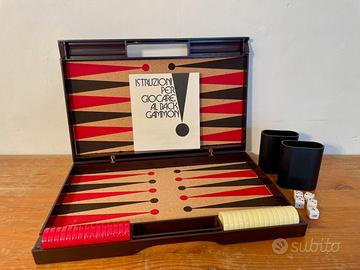 Backgammon valigetta da viaggio vintage
