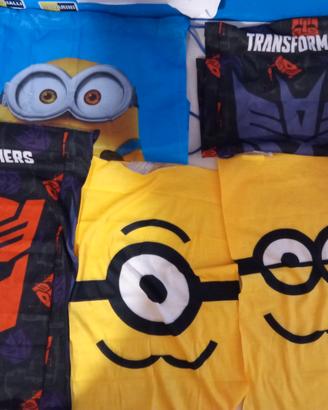 Sacca, scaldacollo/bandana Minions e Transformers 