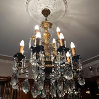 Set 2 lampadari e 2 applique stile vintage