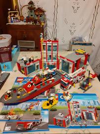 Lego stazione dei pompieri 60110 più barca 7906