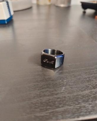 Anello a sigillo con iniziali S e M - Misura 19/20