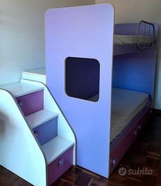 Cameretta due letti a soppalco.