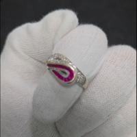 anello oro bianco 18 kt diamanti e rubini 