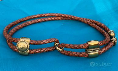 Cintura pelle intrecciata