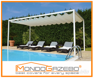 Pergola 4x5 tetto PVC retrattile a gazebo 5x4