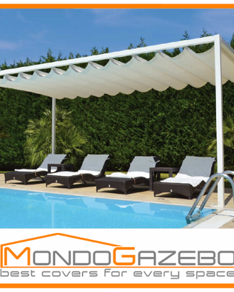 Pergola 4x5 tetto PVC retrattile a gazebo 5x4
