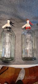 coppia bottiglie/sifoni selz retro' britanniche 