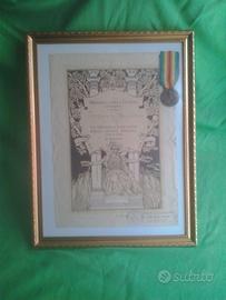 Medaglia interalleata italiana con diploma nominal