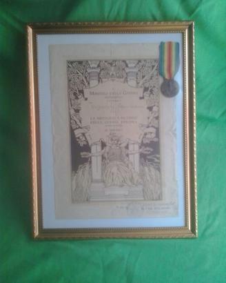 Medaglia interalleata italiana con diploma nominal