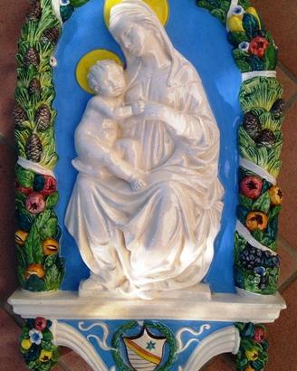 Ceramica robbiana Madonna con bambino