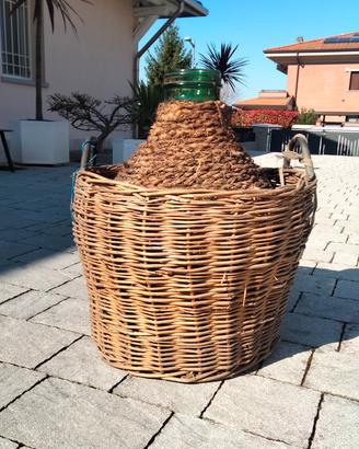 Grande damigiana impagliata vintage fiasco h 105cm