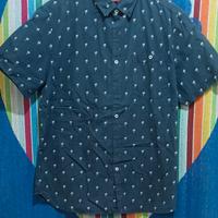 Camicia hawaiana da uomo manica corta denim flower