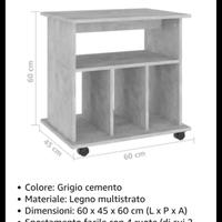 Mobiletto con le rotteli.