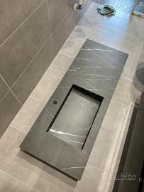 Top lavabo bagno effetto marmo