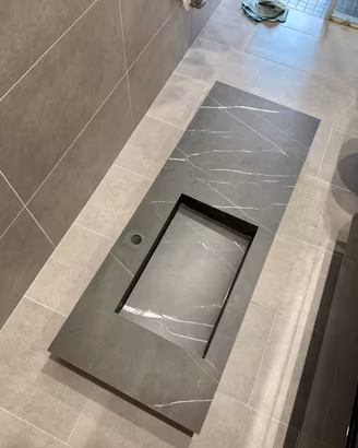 Top lavabo bagno effetto marmo