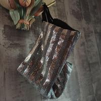 Zaino a sacchetto con paillettes argento