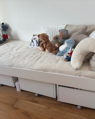 SLÄKT Ikea letto singolo con 3 contenitori