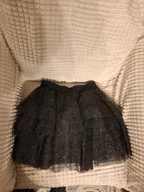 Gonna corta nera a brillantini