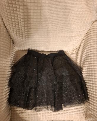 Gonna corta nera a brillantini