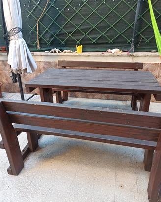 tavolo da giardino con panche