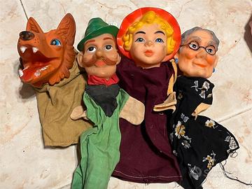 Marionette da mano Vintage per teatrino anni 70