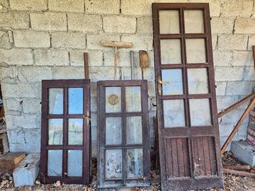 porta e finestra 2 ante in legno stile inglese 