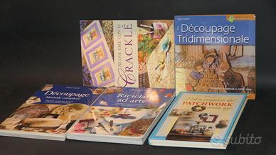 5 libri di découpage  patchwork  cracklé  riciclo