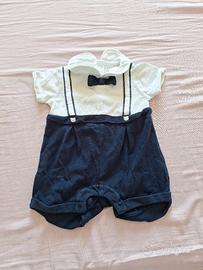 Pagliaccetto neonato 62 cm con papillon