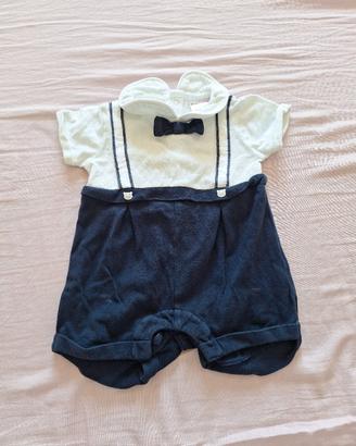 Pagliaccetto neonato 62 cm con papillon