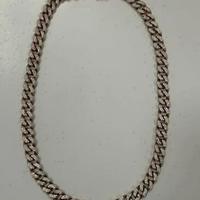 Collana cubana argento rosso 925 e zirconi