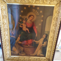 Antico quadro Madonna di Pompei 72x92