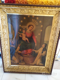 Antico quadro Madonna di Pompei 72x92