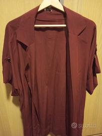camicia kimono bordeaux Oltre in viscosa. Tg XL