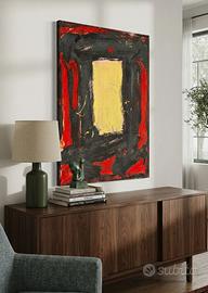 Quadro Astratto Contemporaneo Tempera Tela 60x50cm