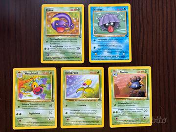 Lotto 5 carte Pokémon Jungle Fossil prima edizione