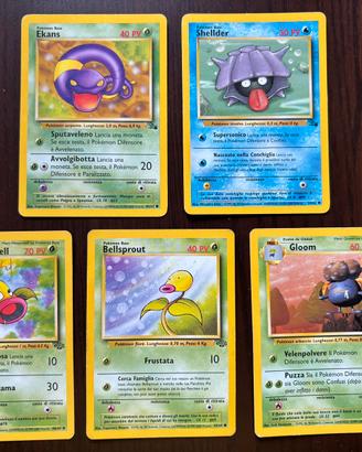 Lotto 5 carte Pokémon Jungle Fossil prima edizione