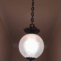 lampadario a soffitto ferro boccia vetro soffiato 