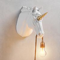 Lampada Unicorno Bianco/Oro
