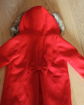 cappotto rosso bambina 4/5 anni