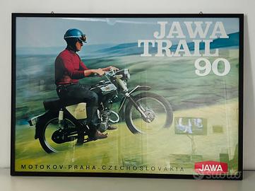 Quadro poster primi anni 70 orig. JAWA TRAIL 90