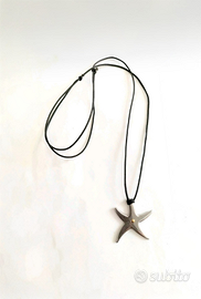 collana con stella marina stilizzata. cordino rego