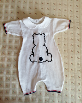 Body estivo neonato bianco blu marca Baby Baby