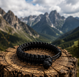 Bracciale Paracord Nero Corda Militare Survival