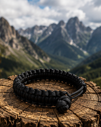 Bracciale Paracord Nero Corda Militare Survival