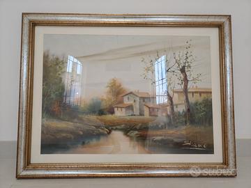 Olio su tela SHANE paesaggio colori pastello