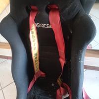 2 sedili rally anni 80 Sparco cinture sabelt