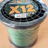 filo trecciato pesca 12 capi 120 lb 0,55 mm 1000 m