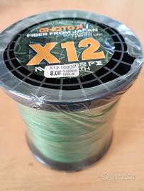 filo trecciato pesca 12 capi 120 lb 0,55 mm 1000 m