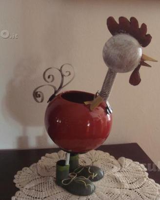 Originale vaso portafiori a forma di gallo